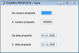 Stampa Prospetto Proposte